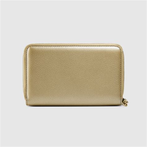 Soho metallic leather zip around wallet 